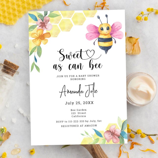 Invitation Doux comme peut être baby shower floral (Créateur téléchargé)