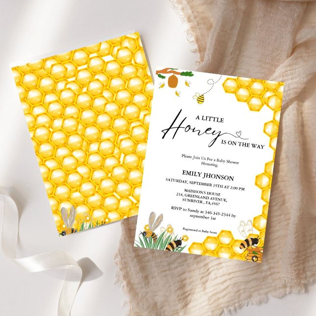 Invitation Doux comme peut être un petit baby shower de miel (Créateur téléchargé)