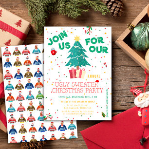 Invitation Doux de Noël moche mignon chien fête de vacances
