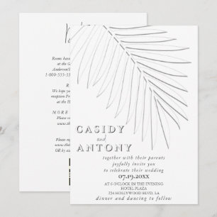 Invitation Doux feuillage de palmiers tropicale en un