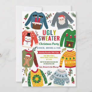Invitation Doux moche Jumpers Festif de Noël