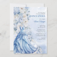 Doux poudre bleu floral Robe Formelle Quinceañera