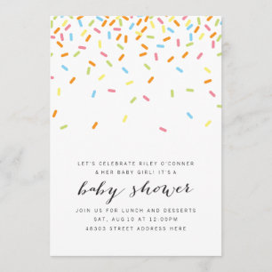 Invitation doux pour bébé saupoudré