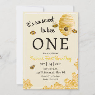 Invitation Doux pour être un abeille nid d'abeilles Fête d'an