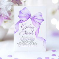 Doux pourpre Bow mignon Baby shower élégant