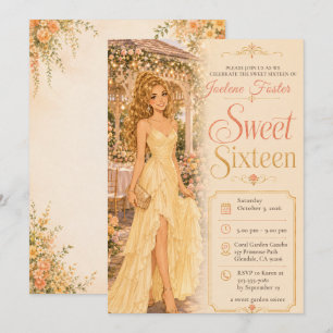 Invitation Doux Seize Ans Gazebo Jaune