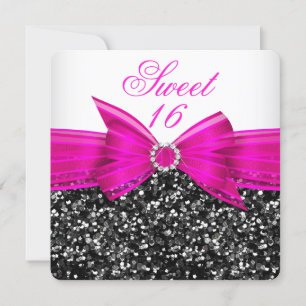 Invitation Douze ans de douceur Luxe Paillettes Rose Chaud Ru