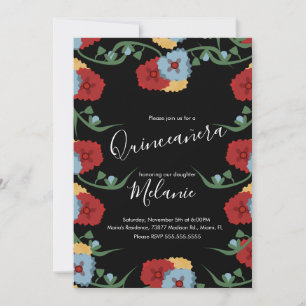 Invitation Douze ans sucrés Fête mexicaine Floral Coloré