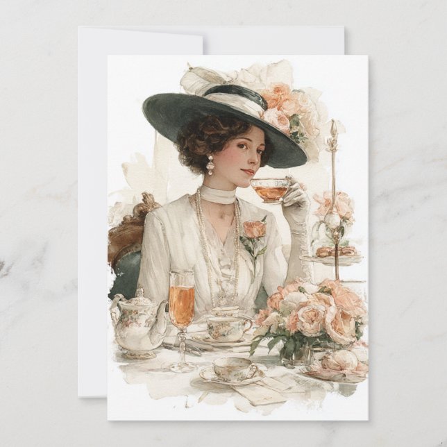 Invitation Downton Delight | Thé élégant (Devant)