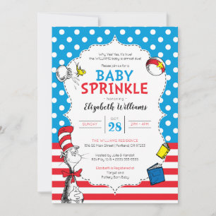 Invitation Dr. Seuss - Chat dans le Casquette Bébé saupoudré