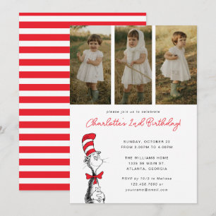 Invitation Dr. Seuss Chat dans le Chapeau Anniversaire - Ph