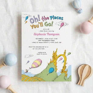 Invitation Dr. Seuss - Oh, les endroits où tu iras Baby showe