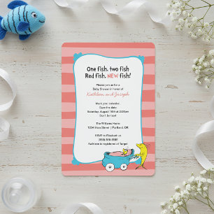 Invitation Dr. Seuss   Un Poisson - Fête Prénatale Fille