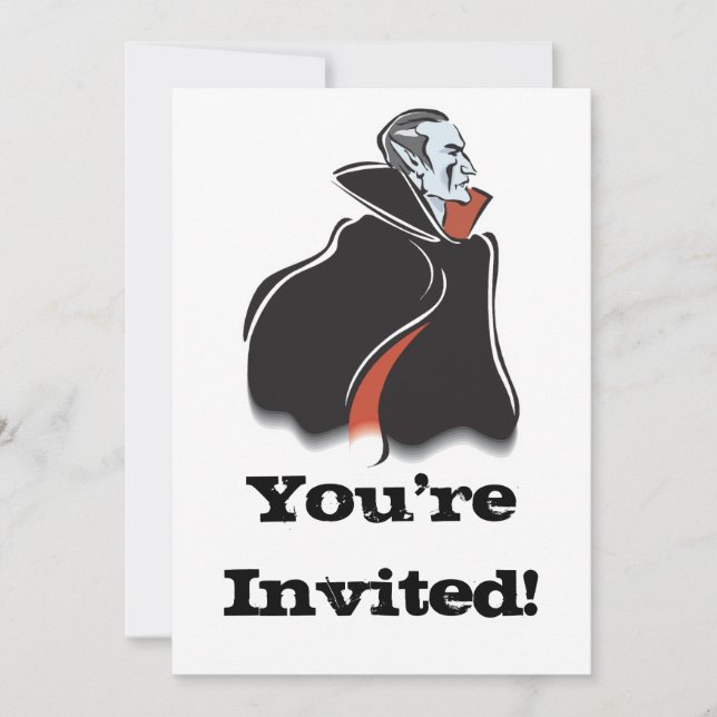 Invitation dracula vampire effrayant (Devant)