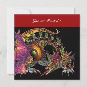 Invitation DRAGO violet violet rouge noir