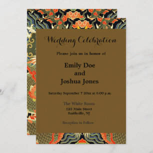 Invitation Dragon asiatique chinois Art coloré