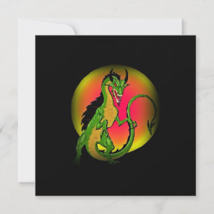 INVITATION DRAGON COLORÉ EN PLEINE LUNE ~ L'INVITATION D'UN P