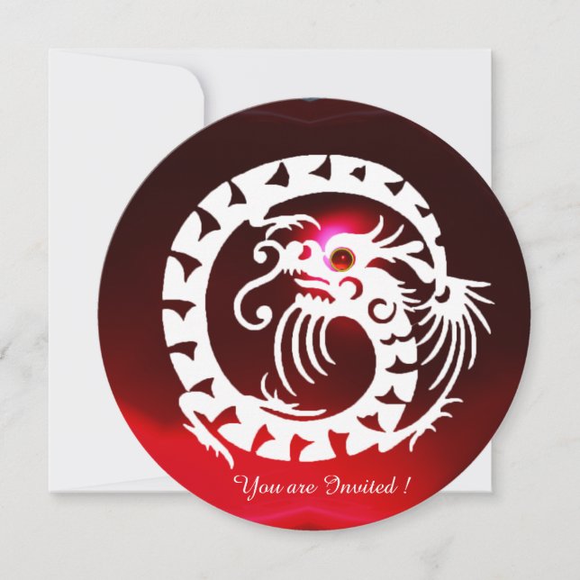 INVITATION DRAGON DE SERPINE BLANCHE ROUGE BOURGOGNE RUBY GEM (Devant)