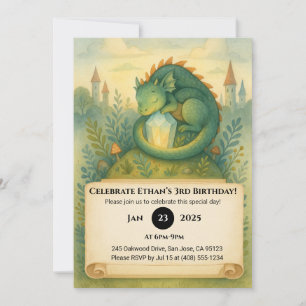 Invitation Dragon dormant avec cristal dans Fairytale Anniver