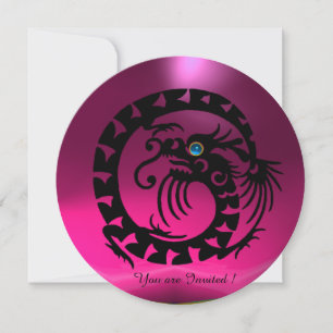 INVITATION DRAGON DRAGON ROSE FUCHSIA ROSE NOIR PIERRE