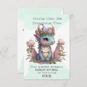 Invitation Dragon fille de quatre ans
