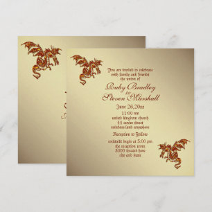 Invitation Dragon flamboyant Golden 2 thème Mariage Invitatio