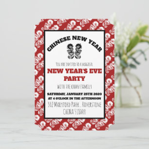 Invitation Dragon oriental chinois du Nouvel An