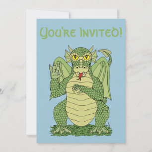Invitation Dragon vert mignon