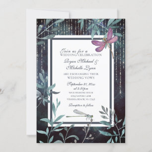 Invitation Dragonflies et lumières Soirée de jardin Mariage