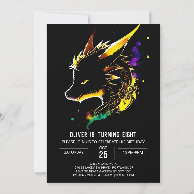 Invitation Dragon's Birthday Dreamland (Devant)