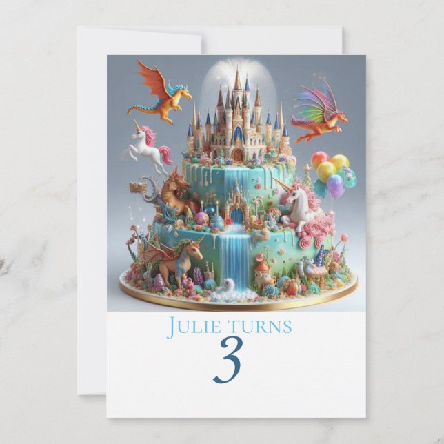 INVITATION DRAGONS ET UNICORNES DE CHÂTEAU WHIMISQUE ANNIVERS (Dos)