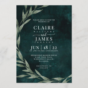 Invitation dramatique de rêve Feuille classique EMERALD GREEN
