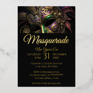 Invitation Dramatique Masquerade Fête Masque