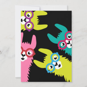 Invitation Drame Lama Coloré Camélidé 