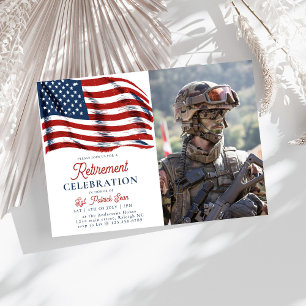 Invitation Drapeau américain 4 juillet retraite de l'armée
