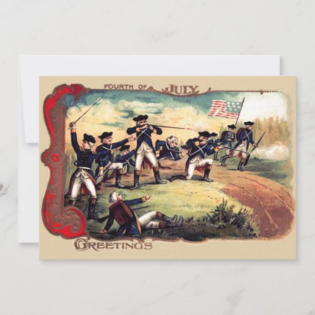 Invitation Drapeau américain de guerre révolutionnaire (Devant)