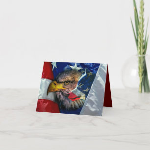 Invitation Drapeau américain du loup d'aigle chauve