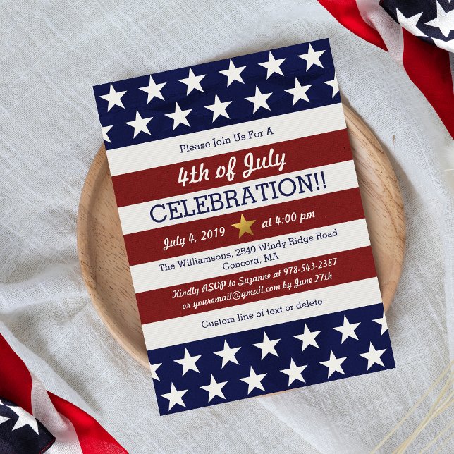 Invitation Drapeau américain du parti 4 juillet patriotique (Créateur téléchargé)