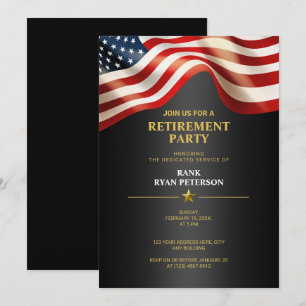 Invitation Drapeau américain glorieux Luxe pour retraite No
