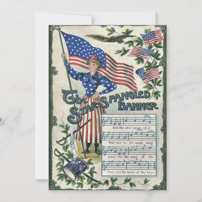 Invitation Drapeau américain Lady Liberty Bannière étoilée (Devant)