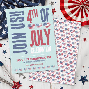 Invitation Drapeau américain moderne patriotique 4 juillet