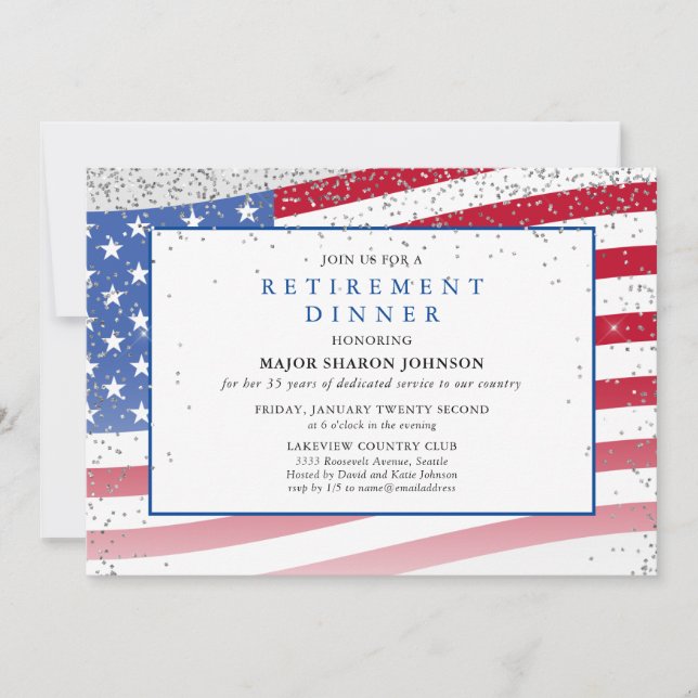 Invitation Drapeau américain Patriotic (Devant)