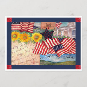 INVITATION DRAPEAU AMÉRICAIN PATRIOTIQUE