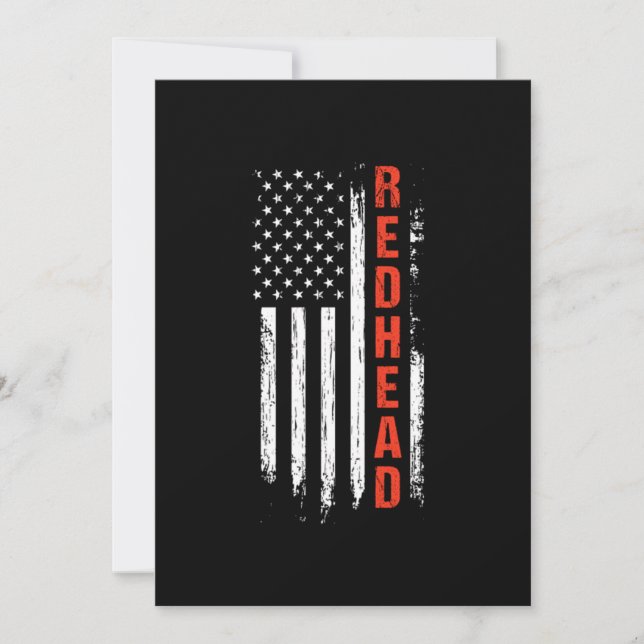 Invitation Drapeau américain Red Hair Ginger Cadeau (Devant)