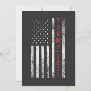 Invitation Drapeau américain Trump 2024 en détresse cadeau Vi