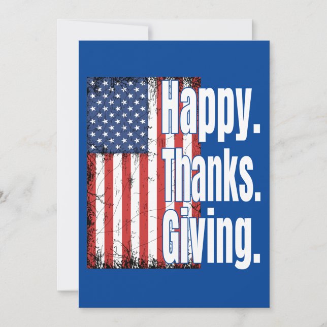 Invitation Drapeau bon thanksgiving américain (Devant)