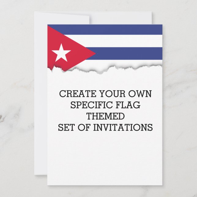 Invitation Drapeau classique de Cuba (Devant)