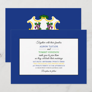 Invitation Drapeau Connecticuter, Drapeau du Mariage Connecti