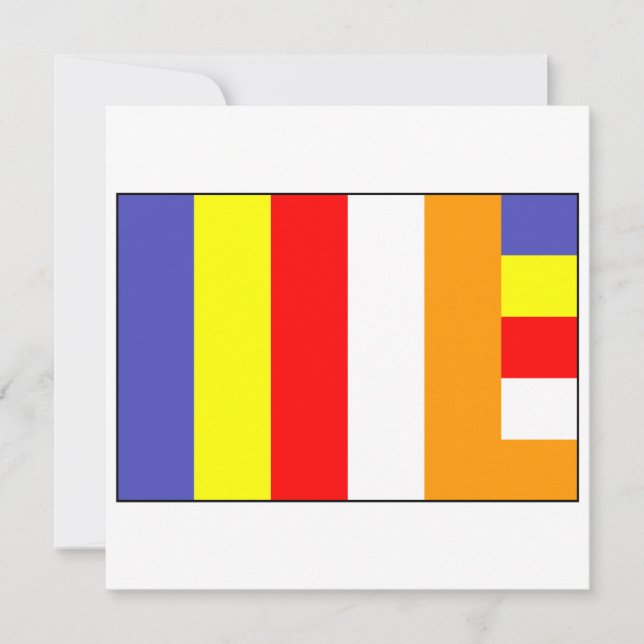 Invitation Drapeau de bouddhisme (Devant)