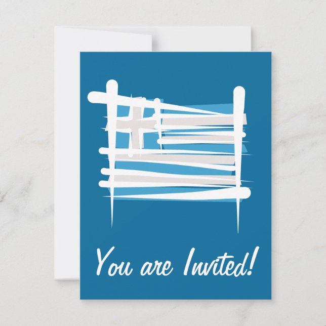 Invitation Drapeau de brosse de la Grèce (Devant)